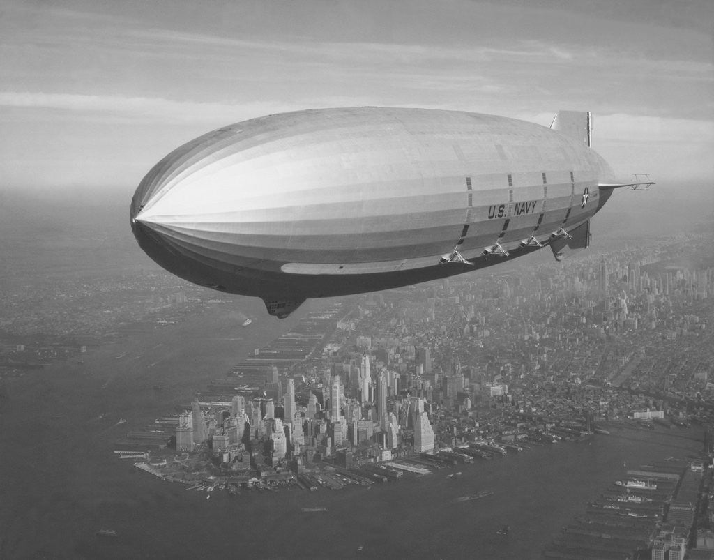 Detail of Dirigible Macon Over New York City by Anonymous