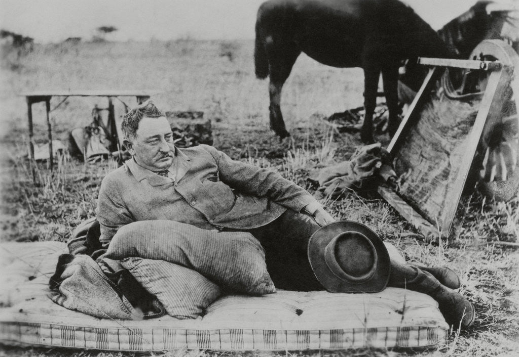Detail of British Official Cecil Rhodes Lying on Mattress Outdoors by Corbis