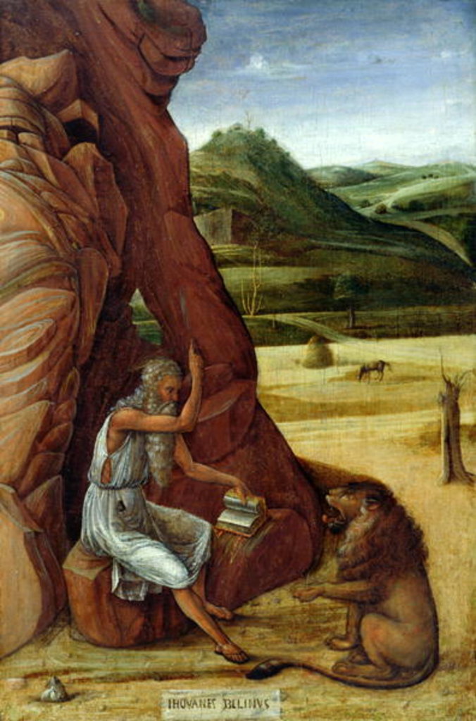 Detail of St. Jerome in the Wilderness, c.1450 by Giovanni Bellini