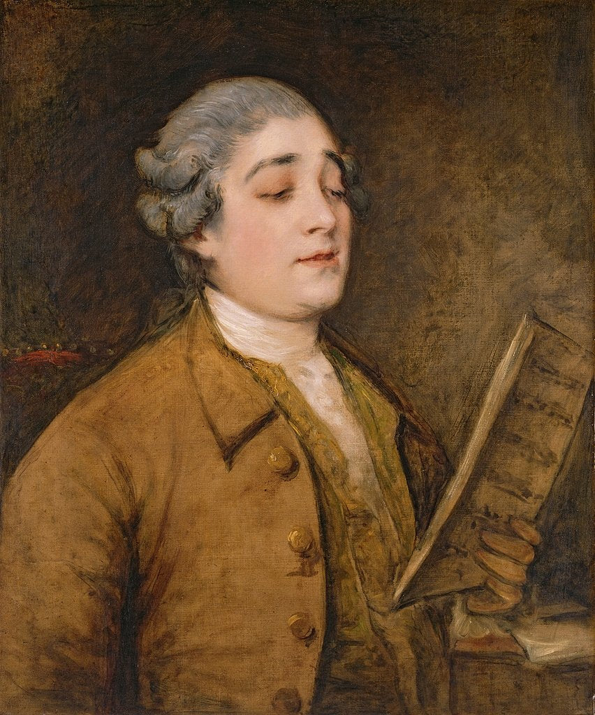 Detail of Portrait of Giusto Ferdinando Tenducci castrato singer and composer, c.1773-75 by Thomas Gainsborough