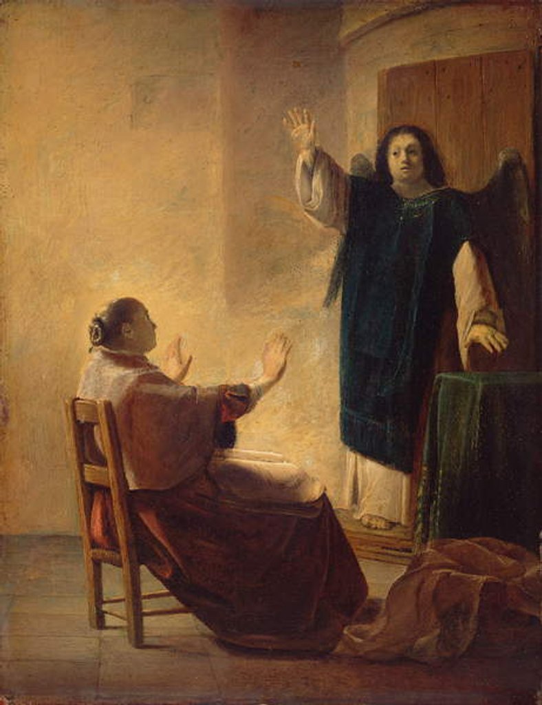 Detail of The Angel Appearing to Anna by Pieter Fransz. de Grebber