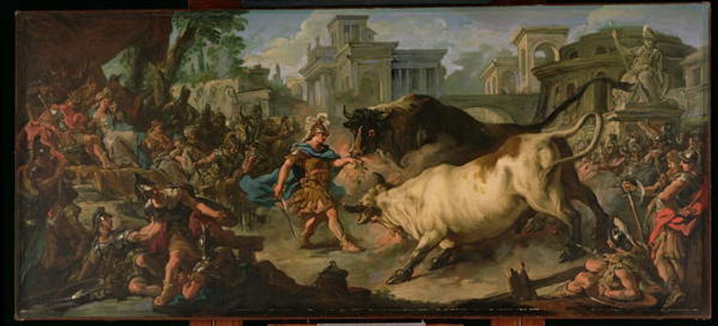 Detail of Jason Taming the Bulls of Aeetes, 1742 by Jean Francois de Troy