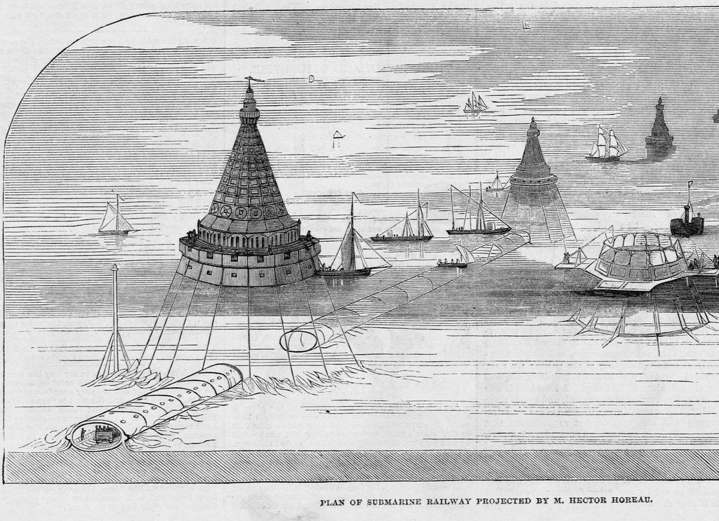 Detail of Submarine Railway Print by Anonymous