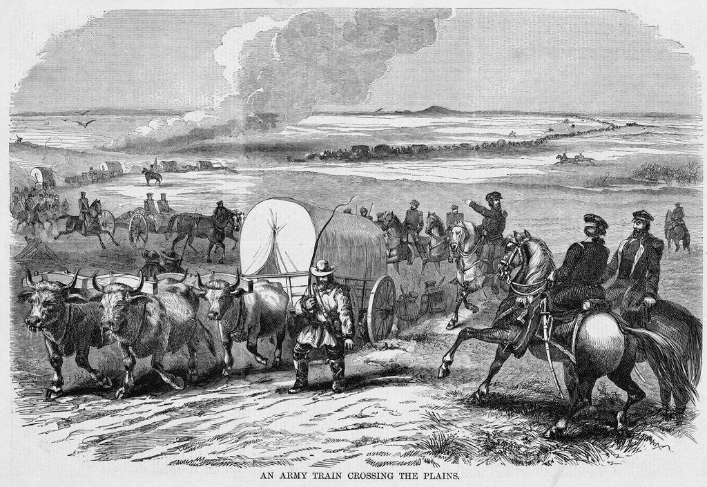 Detail of Army Train Crossing the Plains by Anonymous