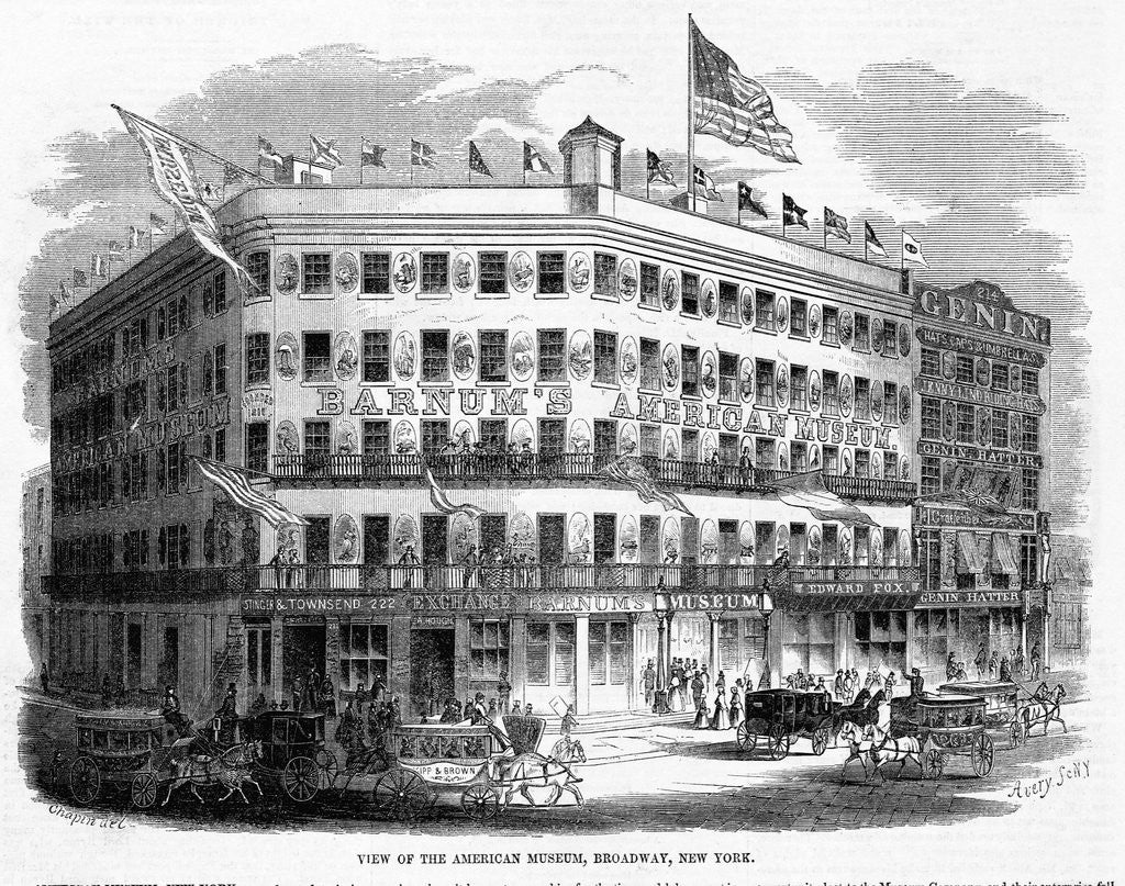 Detail of View of the American Museum, Broadway, New York by Anonymous