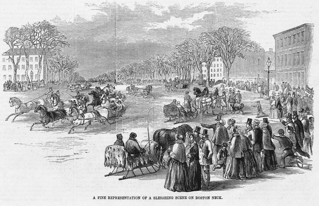 Detail of Sleigh Riding in Boston by Anonymous