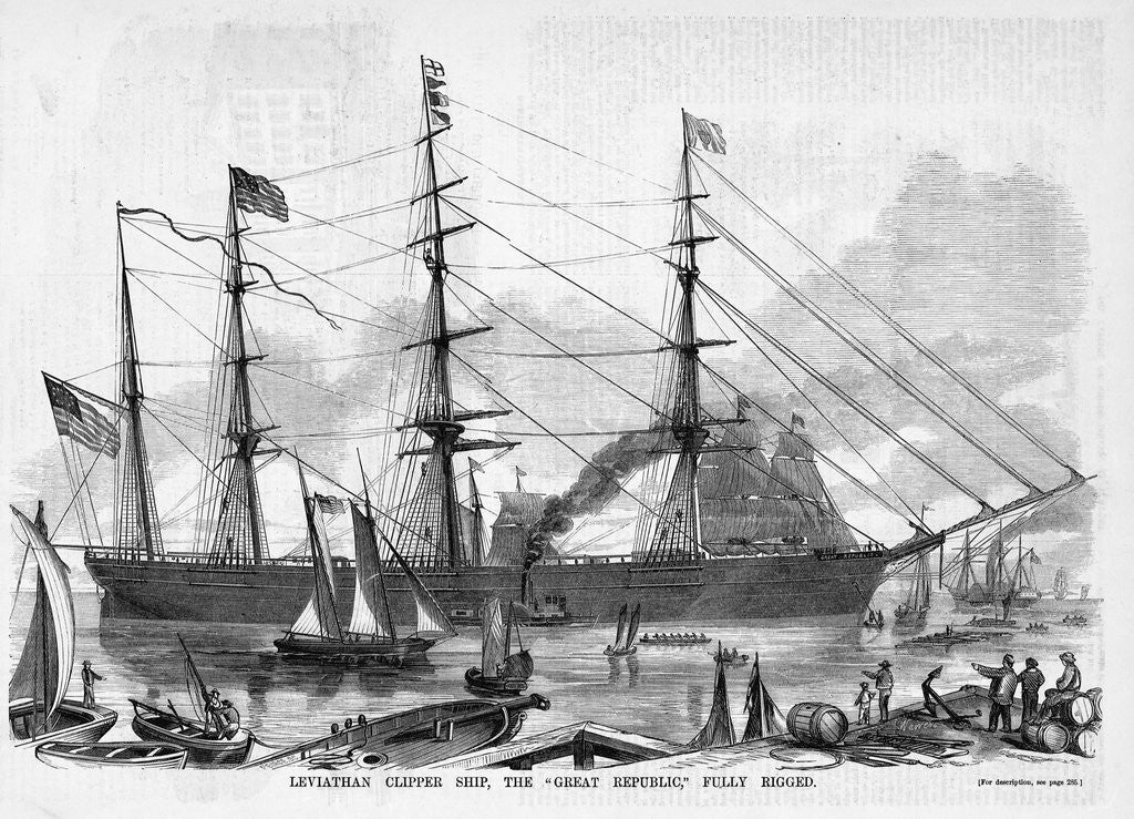 Detail of Great Republic Fully Rigged by Anonymous