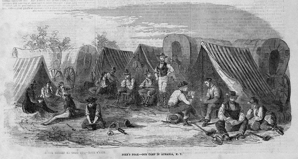 Detail of Gold Miners in Camp by Anonymous