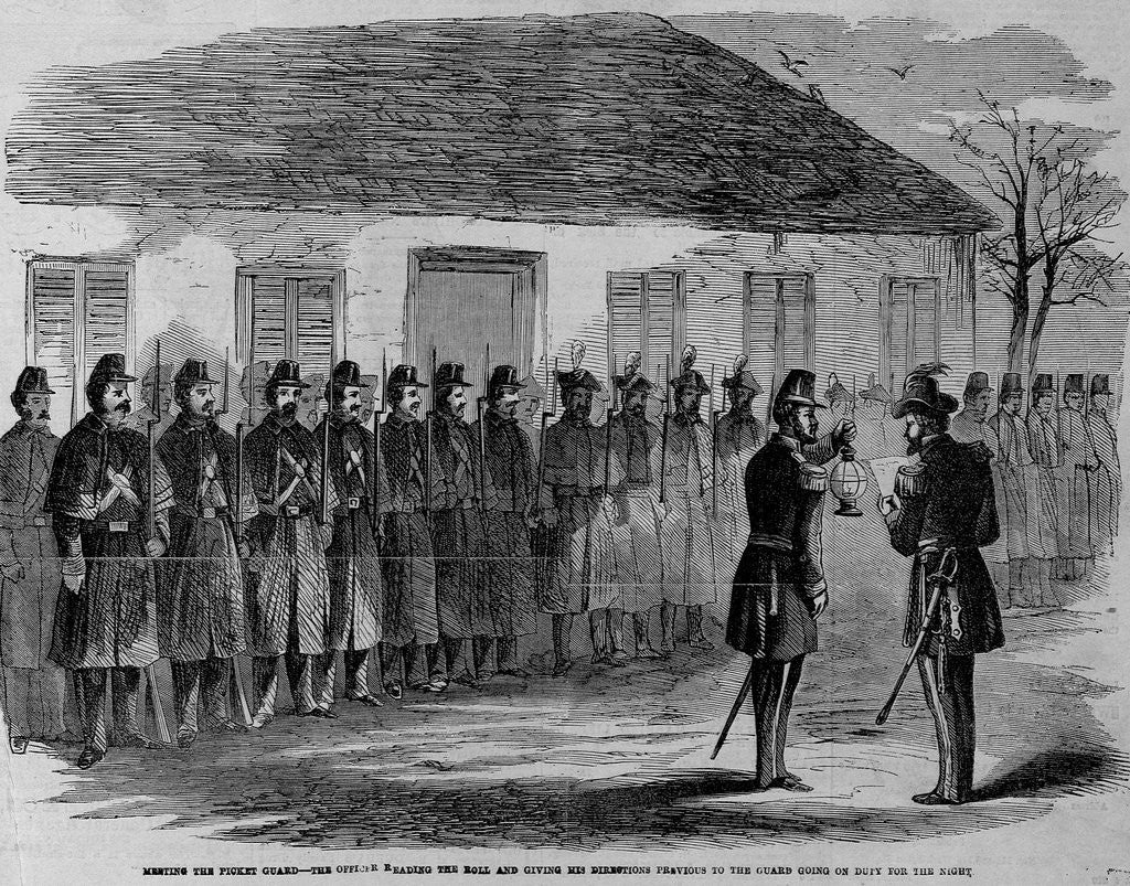 Detail of Night Guards Getting Orders by Anonymous