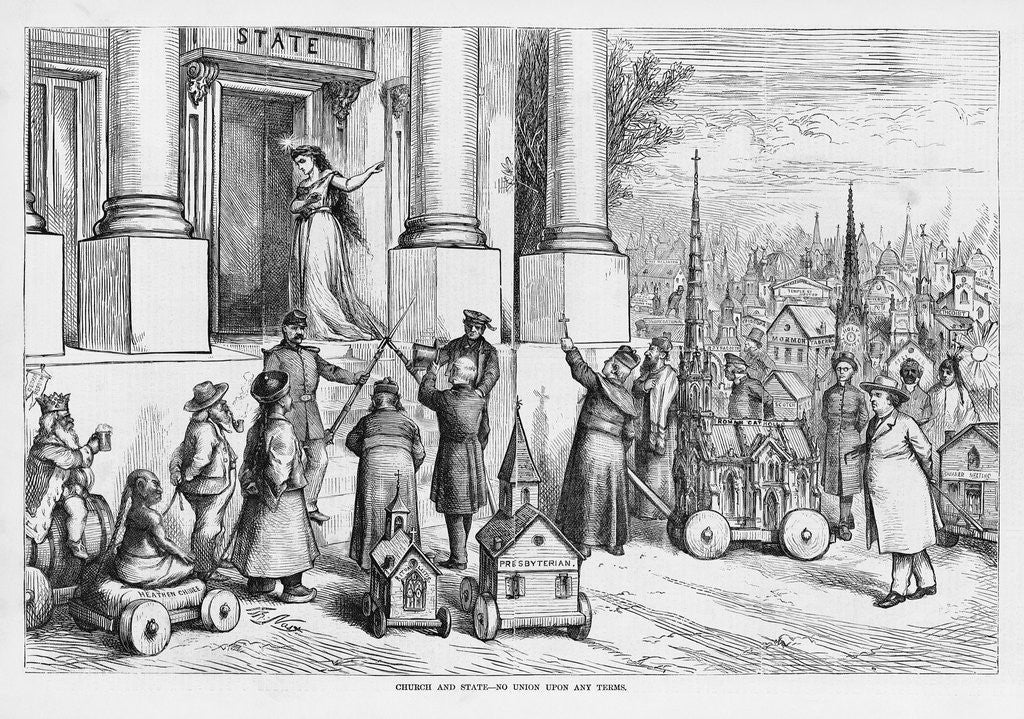 Detail of Columbia Refuses Union With the Church by Anonymous