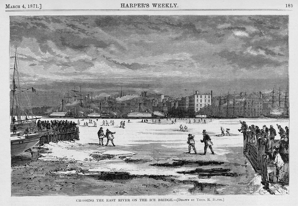 Detail of Crossing the Frozen East River, New York by Anonymous