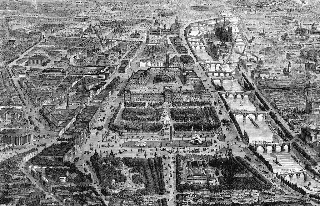 Detail of Aerial View of Paris, France by Anonymous