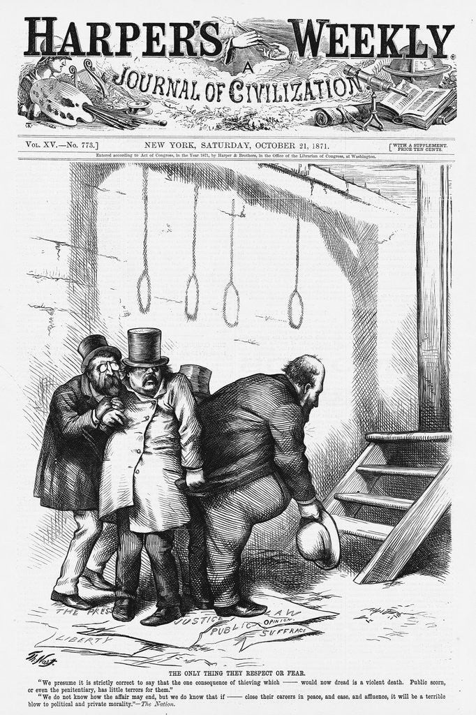 Detail of The Only Thing They Respect or Fear Political Cartoon by Thomas Nast