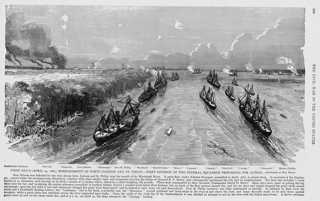 Detail of Illustration of Federal Warships by Anonymous