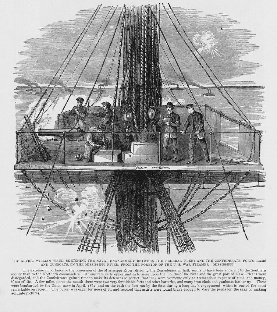Detail of Sketching Naval Engagement by Anonymous