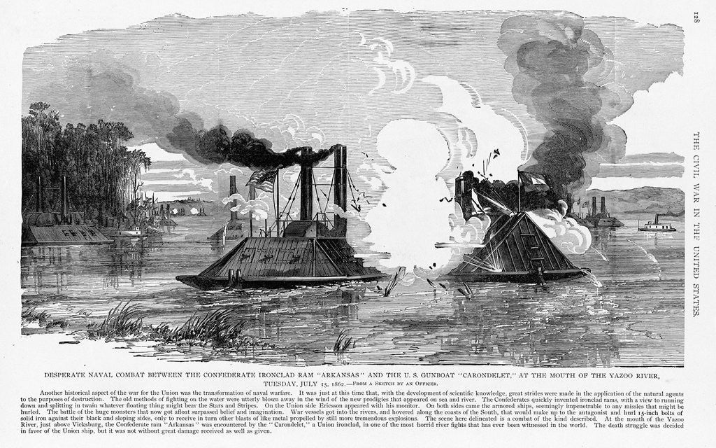 Detail of Civil War Naval Battle by Anonymous