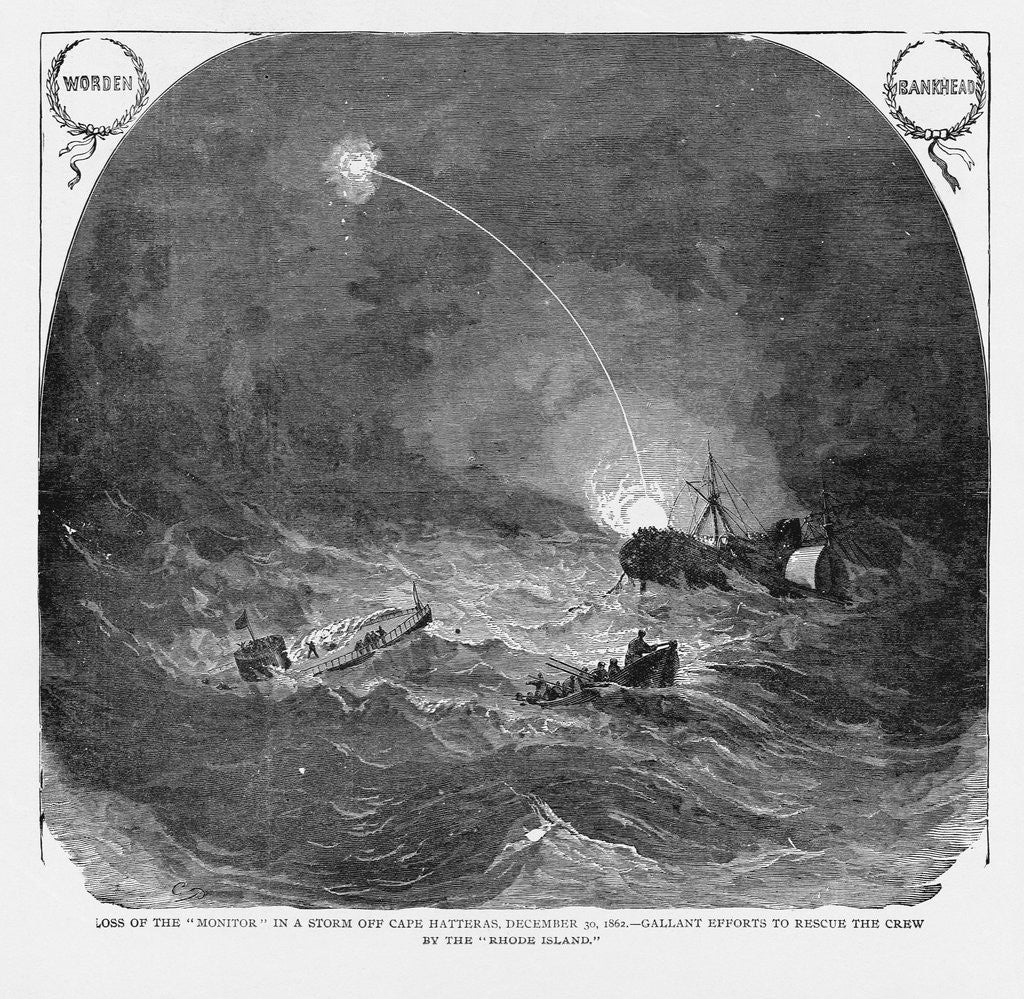 Detail of USS Monitor Sinking by Corbis