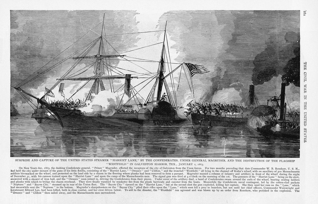 Detail of Civil War Naval Battle by Corbis