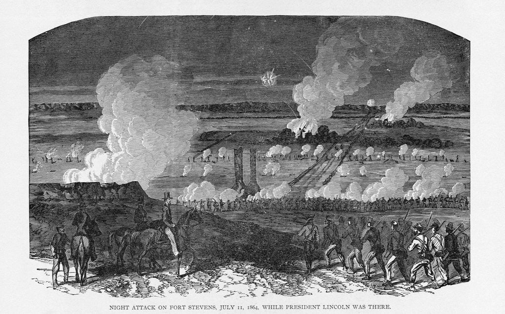 Detail of Night Attack on Fort Stevens, July 11, 1864 Illustration by Anonymous