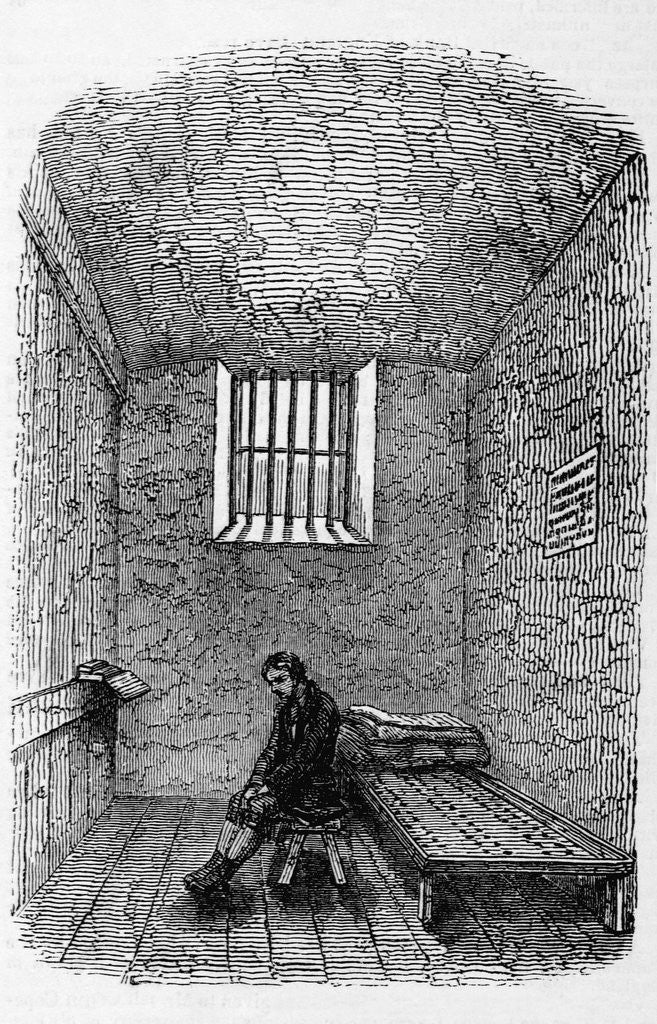 Detail of Illustration of Prison Cell at Newgate by Anonymous