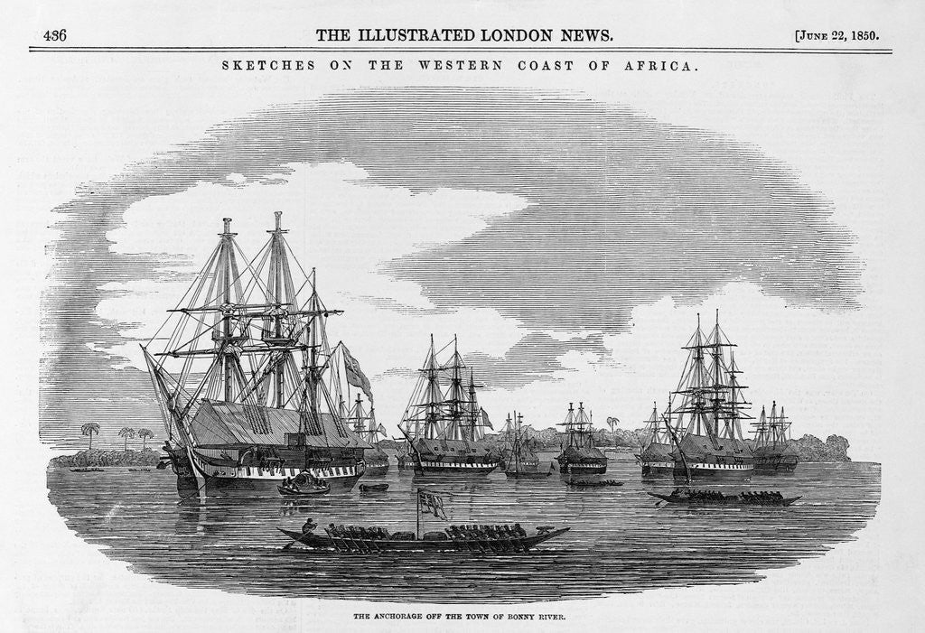 Detail of Harbor off Bonny River by Anonymous