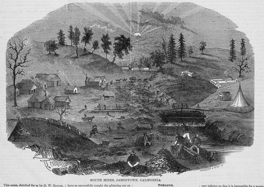 Detail of South Mines, Jamestown, California Illustration by Anonymous