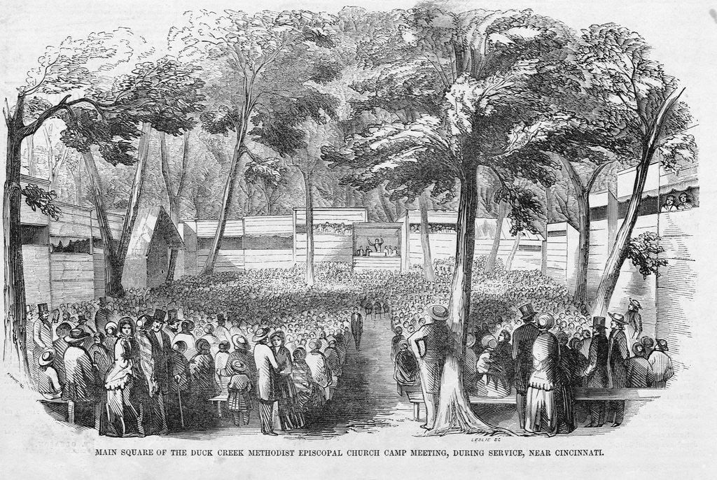 Detail of Church Camp Meeting by Anonymous