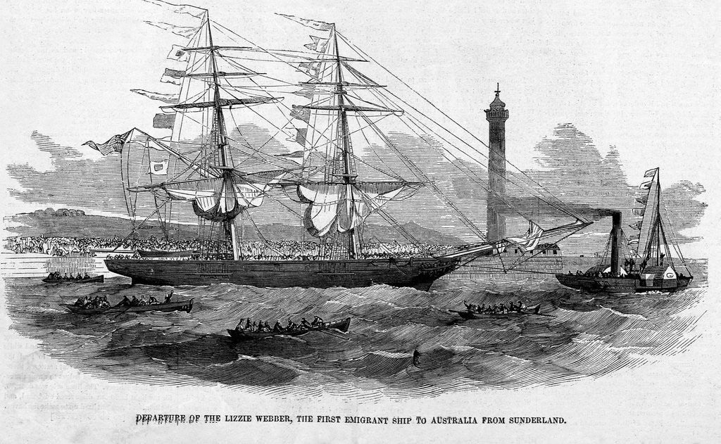 Detail of Departure of the Lizzie Webber by Anonymous