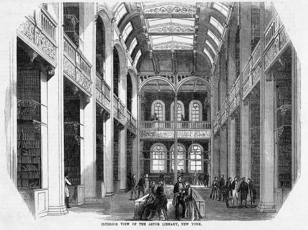 Detail of Interior of Astor Library, New York by Anonymous