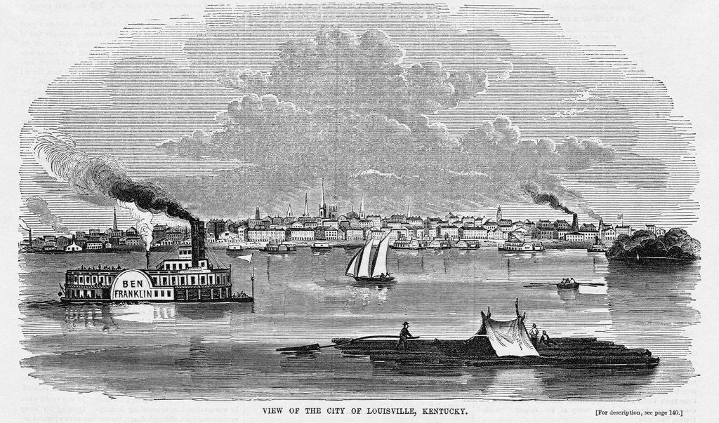 Detail of Ship Traffic Near Louisville, Kentucky by Anonymous