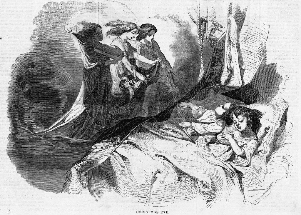 Detail of Christmas Spirits Visit Childrens' Dreams by Anonymous