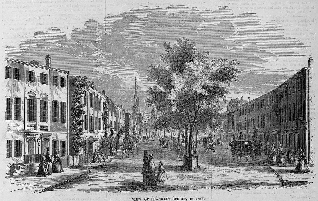 Detail of View of Franklin Street, Boston Illustration by Anonymous