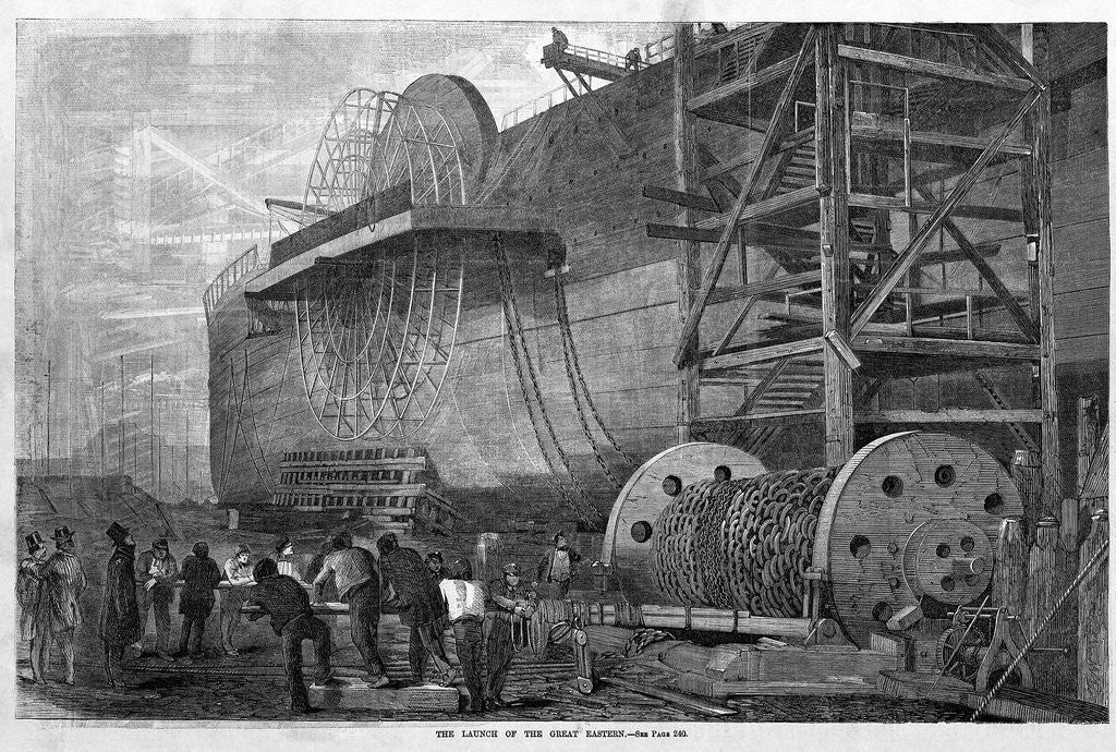 Detail of Launching the Great Eastern by Anonymous