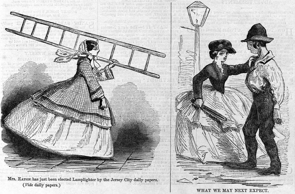 Detail of Mrs. Eaton Has Just Been Elected Lamplighter by the Jersey City Daily Papers; What we May Next Expec by Anonymous