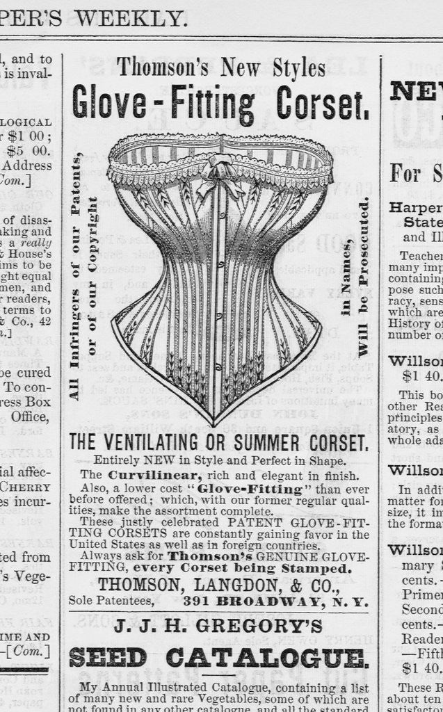 Detail of Advertisement for Corsets by Anonymous