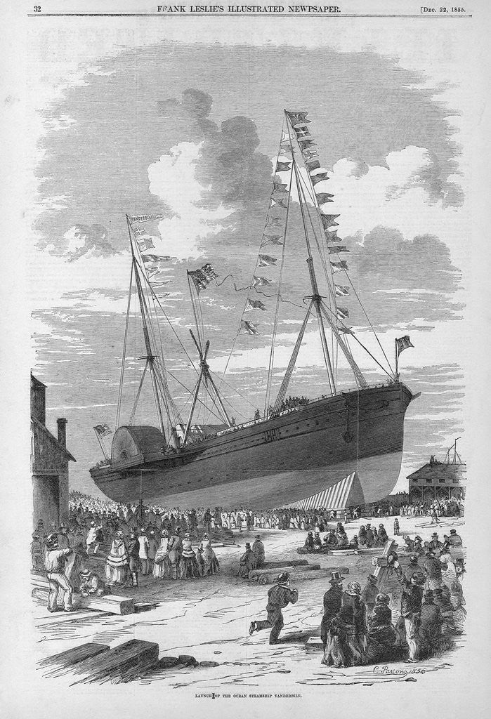 Detail of Launch of the Ocean Steamship VANDERBILT by Anonymous