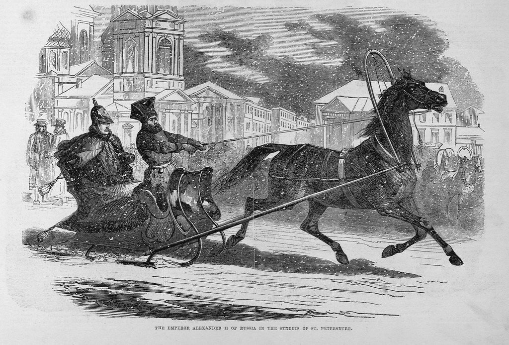 Detail of Illustration of the Emperor Alexander II of Russia in the Streets of St. Petersburg by Anonymous