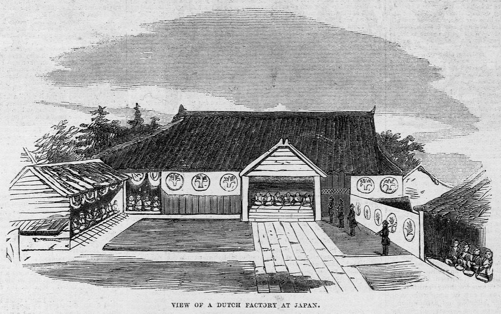 Detail of View of a Dutch Factory at Japan by Anonymous