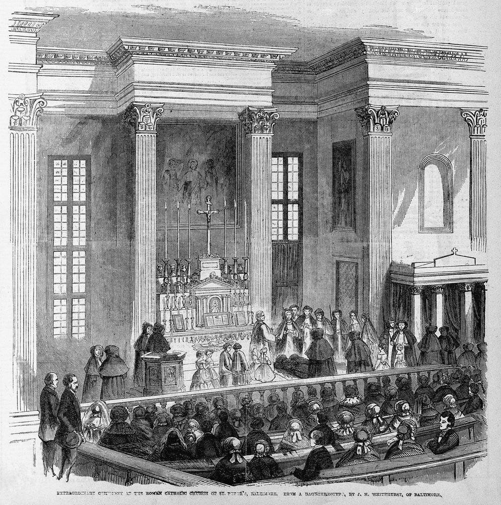 Detail of Extraordinary Ceremony at the Roman Catholic Church of St. Peter's, Baltimore by Anonymous