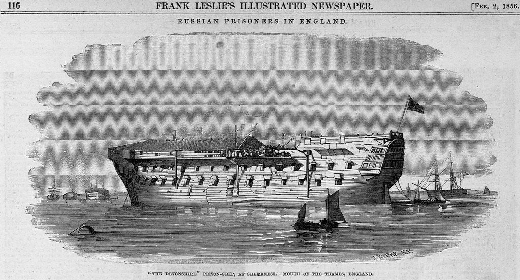 Detail of The Devonshire Prison-ship, at Sheerness. Mouth of the Thames, England by Anonymous