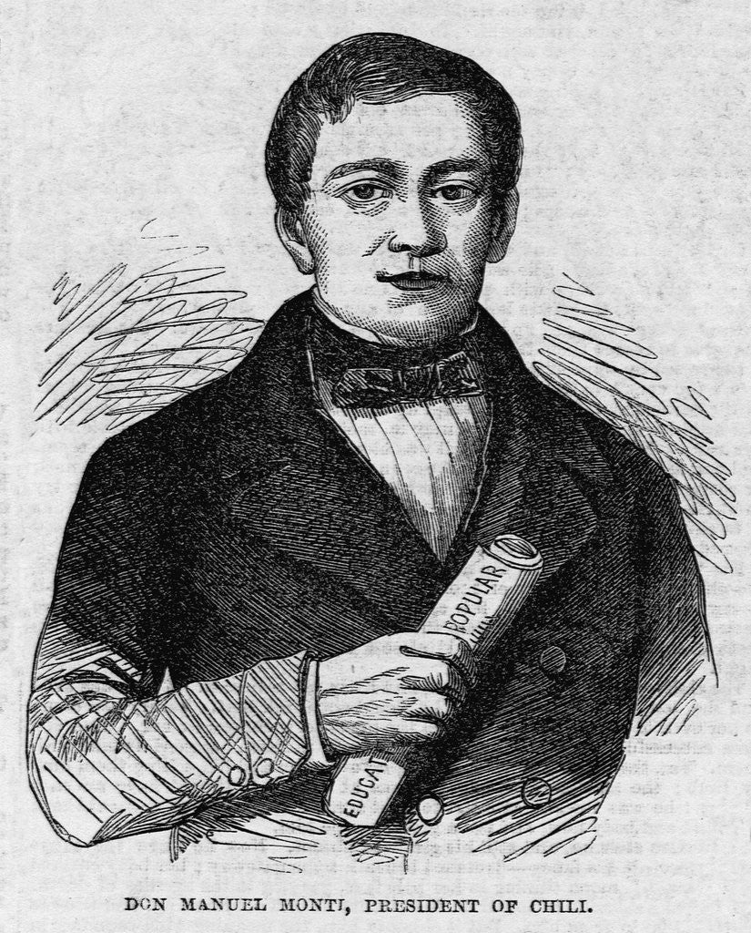 Detail of Don Manuel Monti, President of Chili by Anonymous