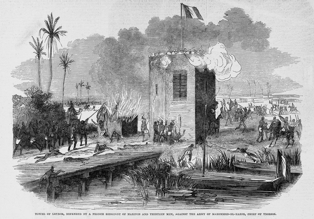 Detail of Tower of Leybor, Defended by a French Sergeant of Marines and Thirteen Men, Against the Army of Maho by Anonymous