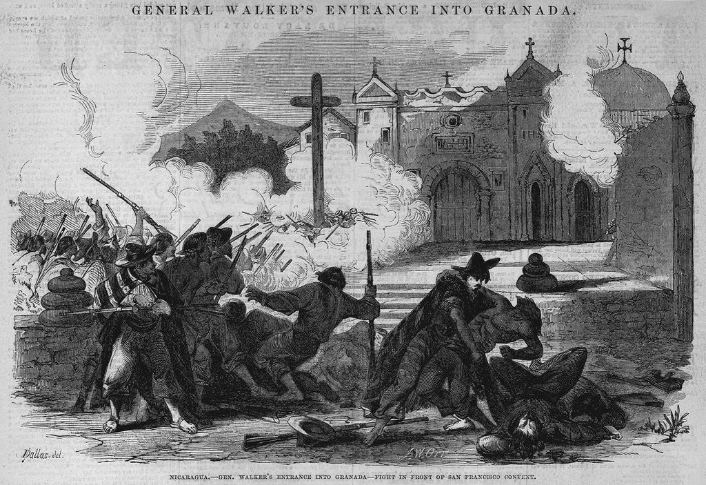 Detail of Nicaragua. General Walker's Entrance into Granada- Fight in Front of San Francisco's Convent by Anonymous