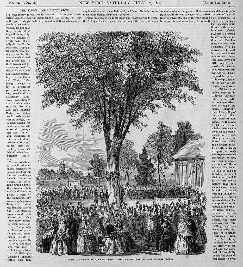 Detail of Class-Day Celebration, Harvard. Ceremonies Under the Old Elm, College Green by Anonymous