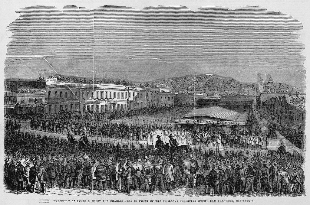 Detail of Execution of James P. Casey and Charles Cora in Front of the Vigilance Committee Room's San Francisc by Anonymous