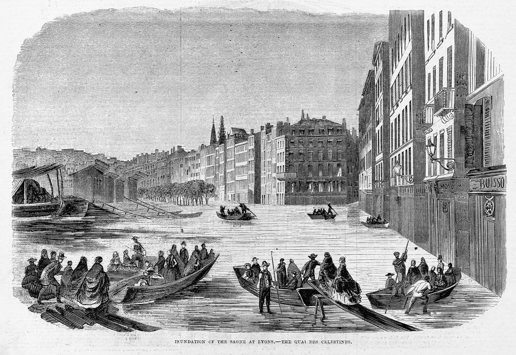 Detail of A Street of Lyons During the Inundation by Corbis