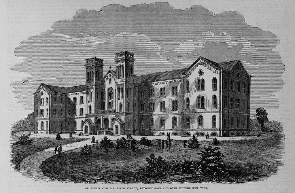 Detail of St. Luke's Hospital, Fifth Avenue, Between 54th and 55th Streets, New York by Anonymous