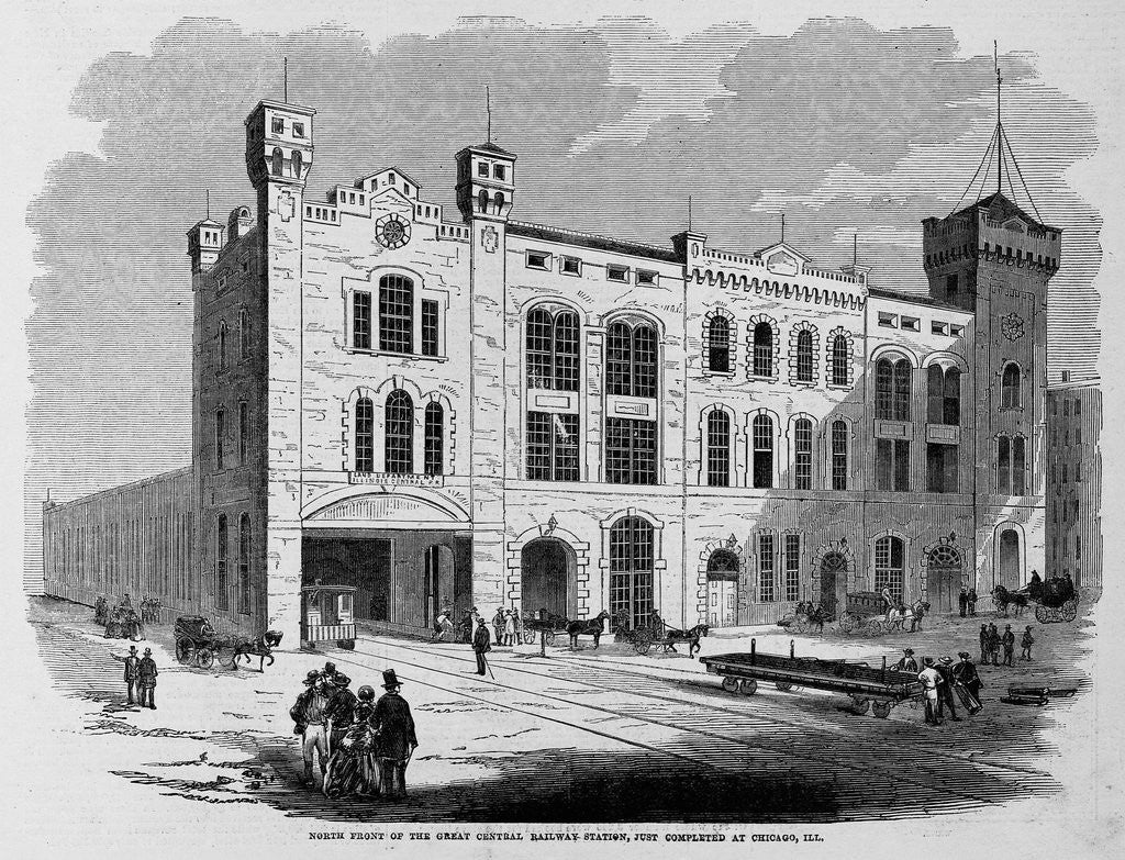 Detail of North Front of the Great Central Railway Station, Just Completed at Chicago, Ill by Anonymous