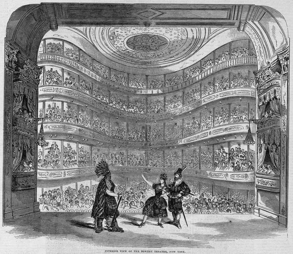 Detail of Interior View of the Bowery Theatre, New York Illustration by Corbis