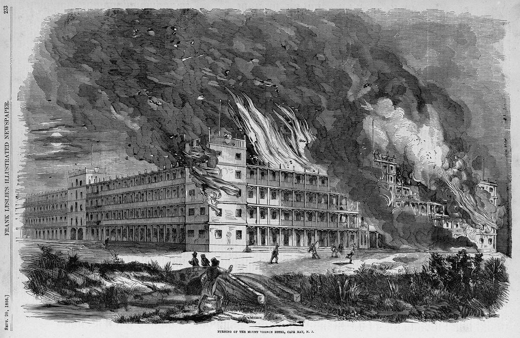 Detail of Burning of the Mount Vernon Hotel, Cape May, NJ by Anonymous
